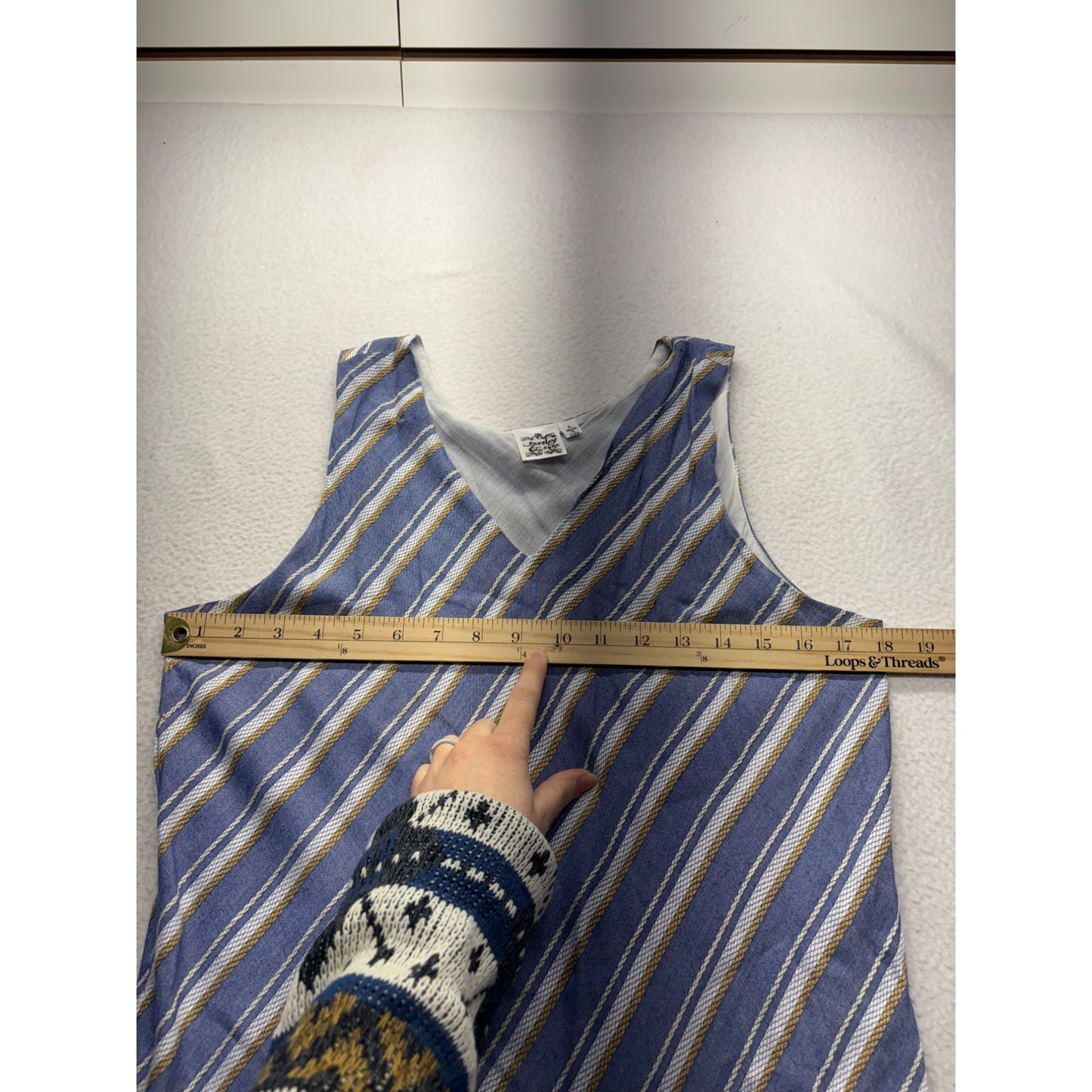 Parsley & Sage Blue Striped Sleeveless Dress #7409