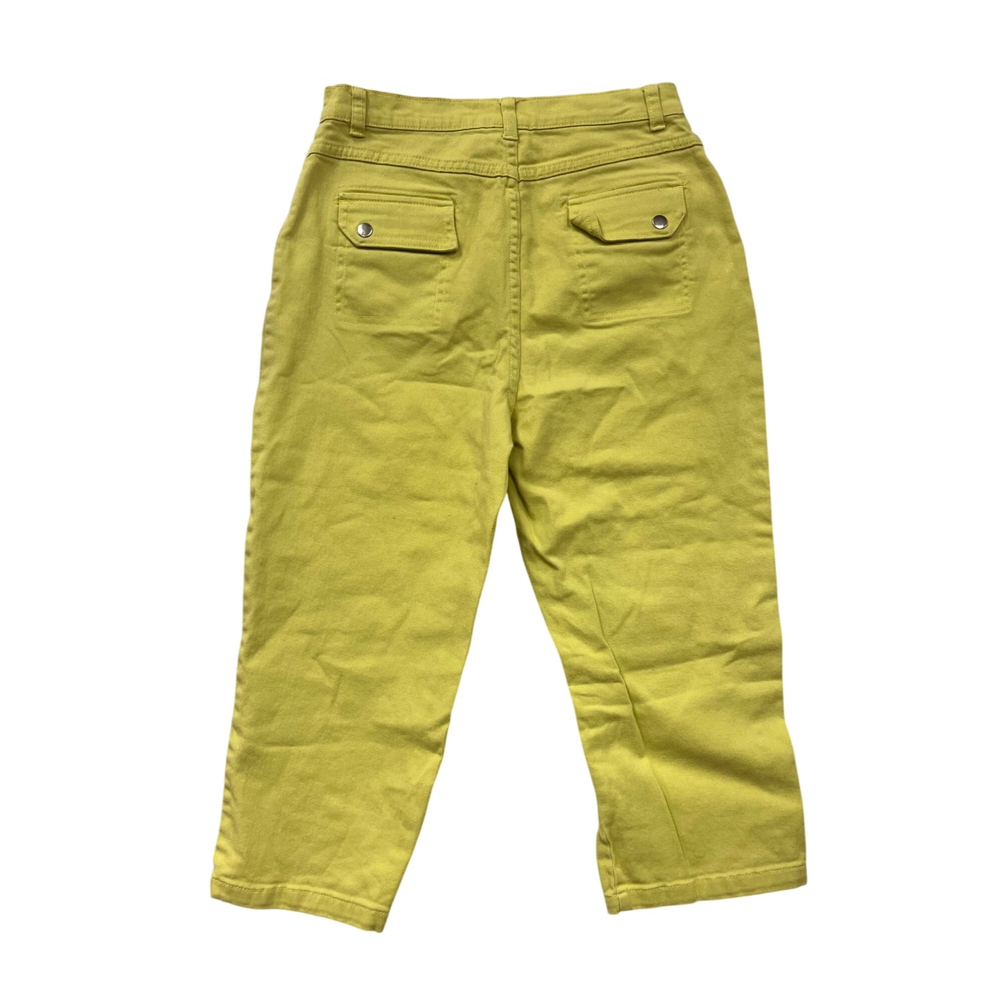 Womens Yellow Capri Pants Size 8 FDJ French Dressing Cotton & Lycra Stretch Cropped Trousers #6720