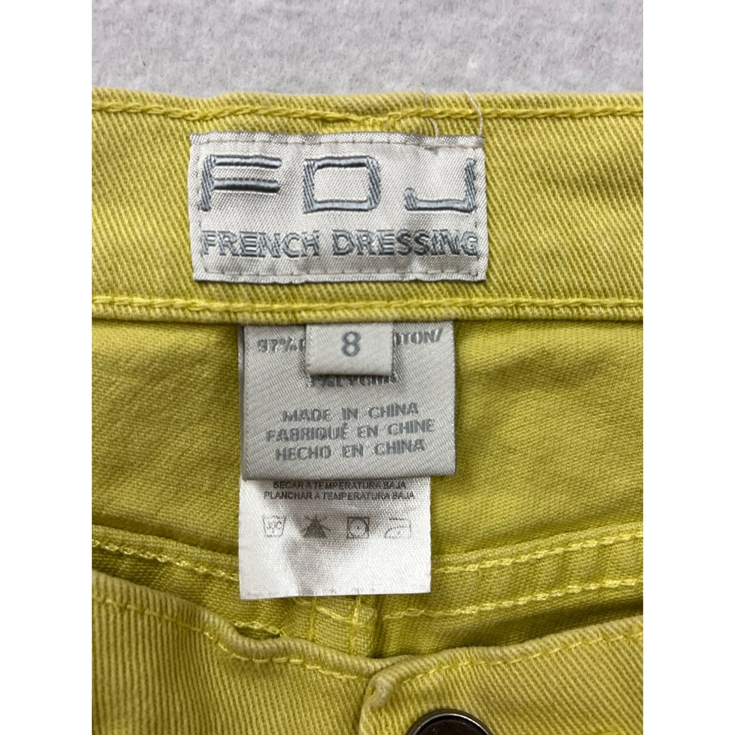 Womens Yellow Capri Pants Size 8 FDJ French Dressing Cotton & Lycra Stretch Cropped Trousers #6720