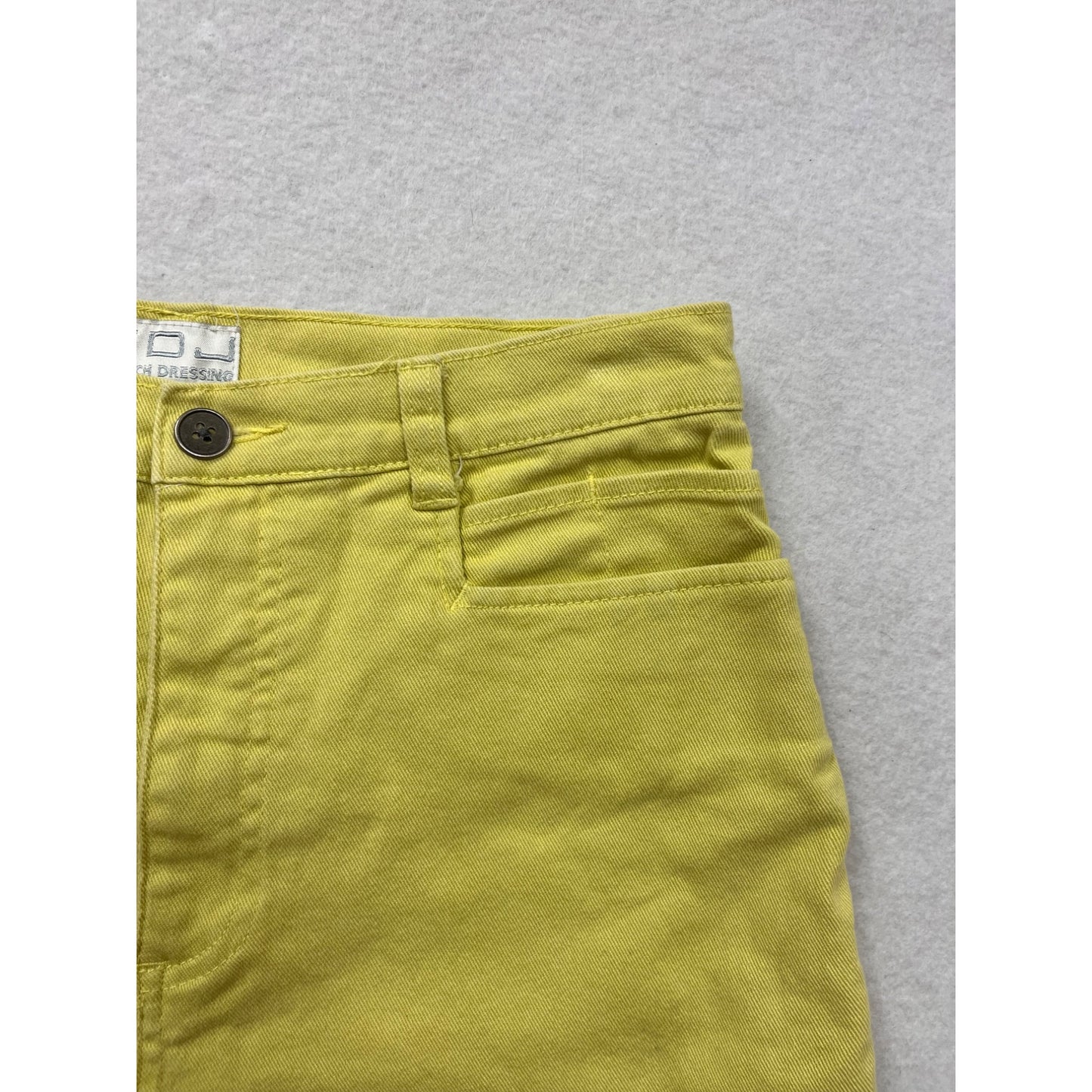 Womens Yellow Capri Pants Size 8 FDJ French Dressing Cotton & Lycra Stretch Cropped Trousers #6720