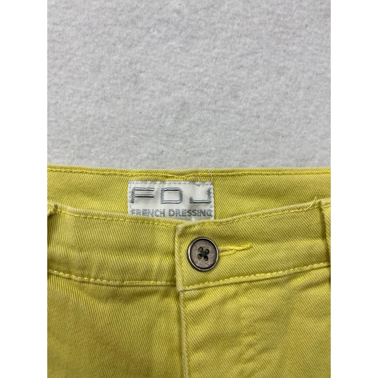 Womens Yellow Capri Pants Size 8 FDJ French Dressing Cotton & Lycra Stretch Cropped Trousers #6720