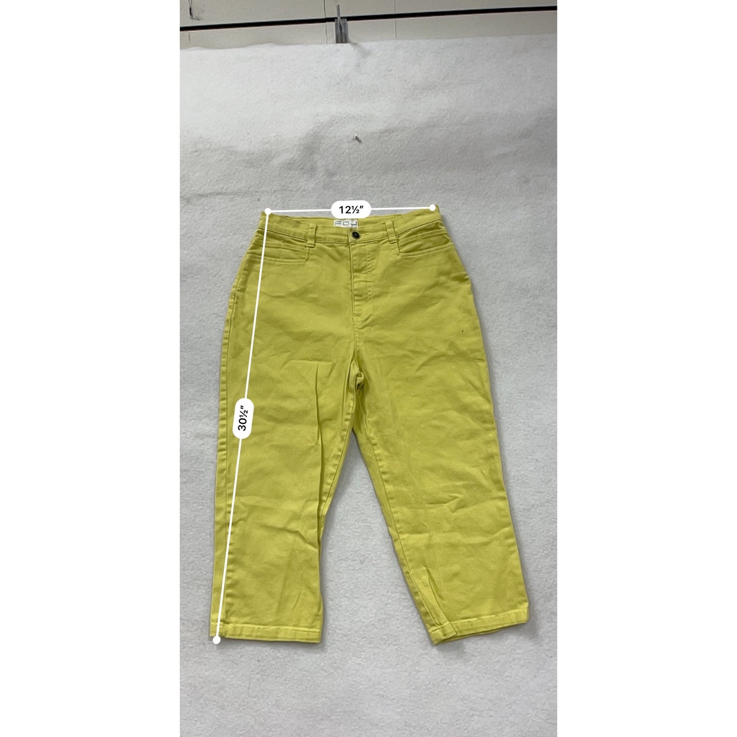 Womens Yellow Capri Pants Size 8 FDJ French Dressing Cotton & Lycra Stretch Cropped Trousers #6720