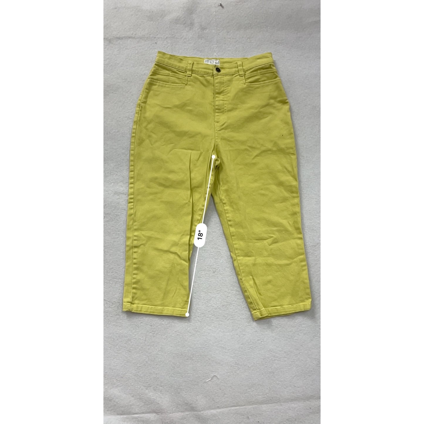 Womens Yellow Capri Pants Size 8 FDJ French Dressing Cotton & Lycra Stretch Cropped Trousers #6720