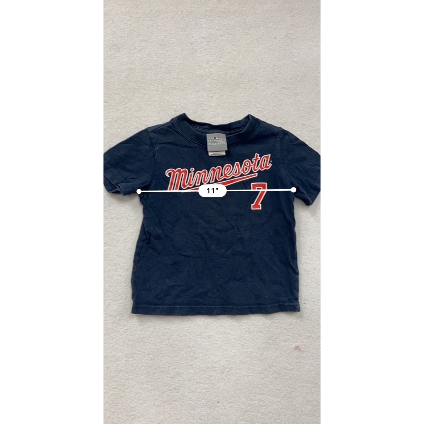 Minnesota Twins 7 Mauer Navy Graphic T-Shirt 3T #8491