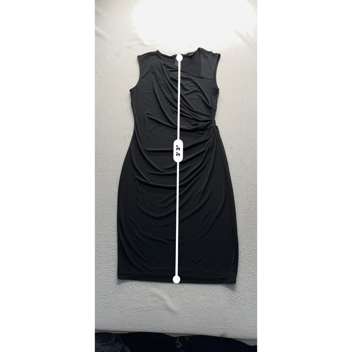 Victorias Secret Black Sleeveless Ruched Bodycon Dress M/M #7802
