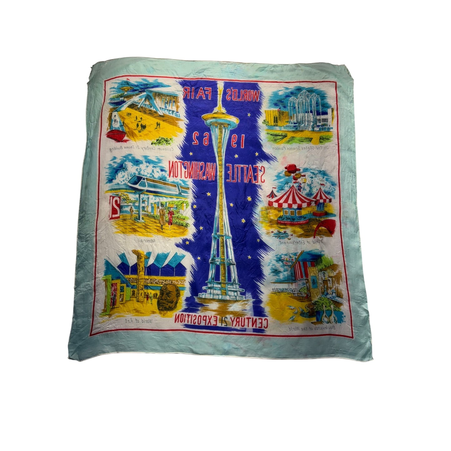 Vintage Seattle Worlds Fair 1962 Scarf #5557