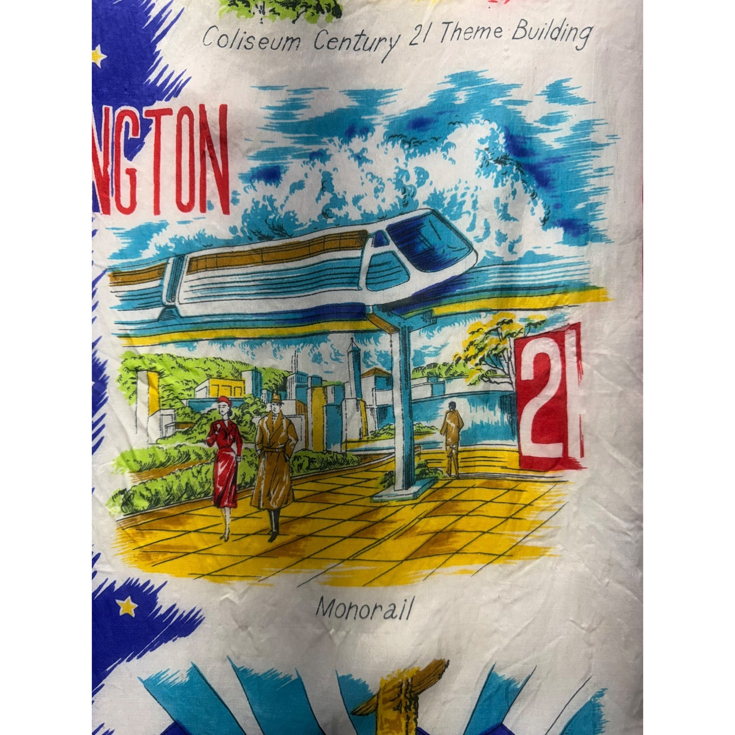 Vintage Seattle Worlds Fair 1962 Scarf #5557