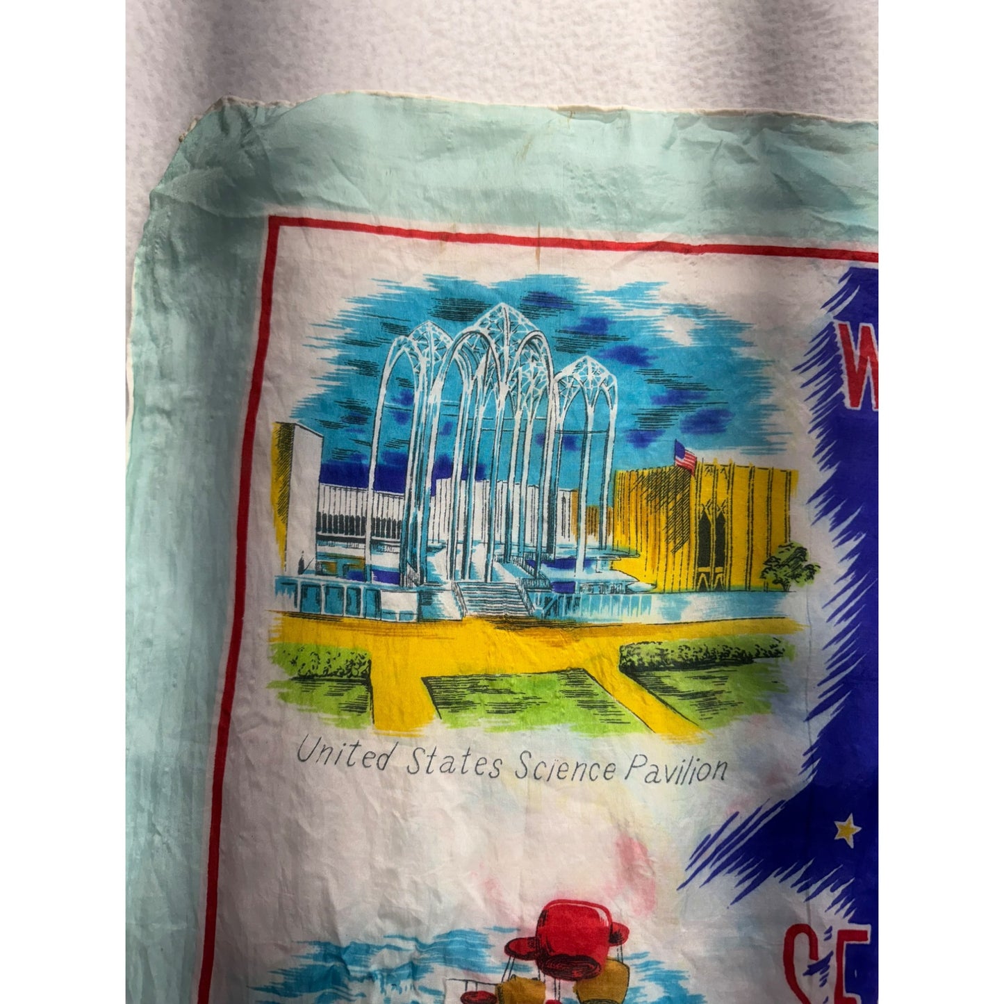 Vintage Seattle Worlds Fair 1962 Scarf #5557