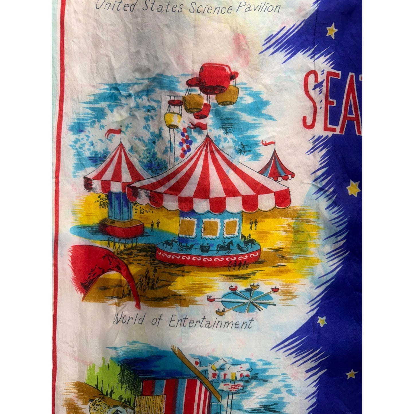 Vintage Seattle Worlds Fair 1962 Scarf #5557