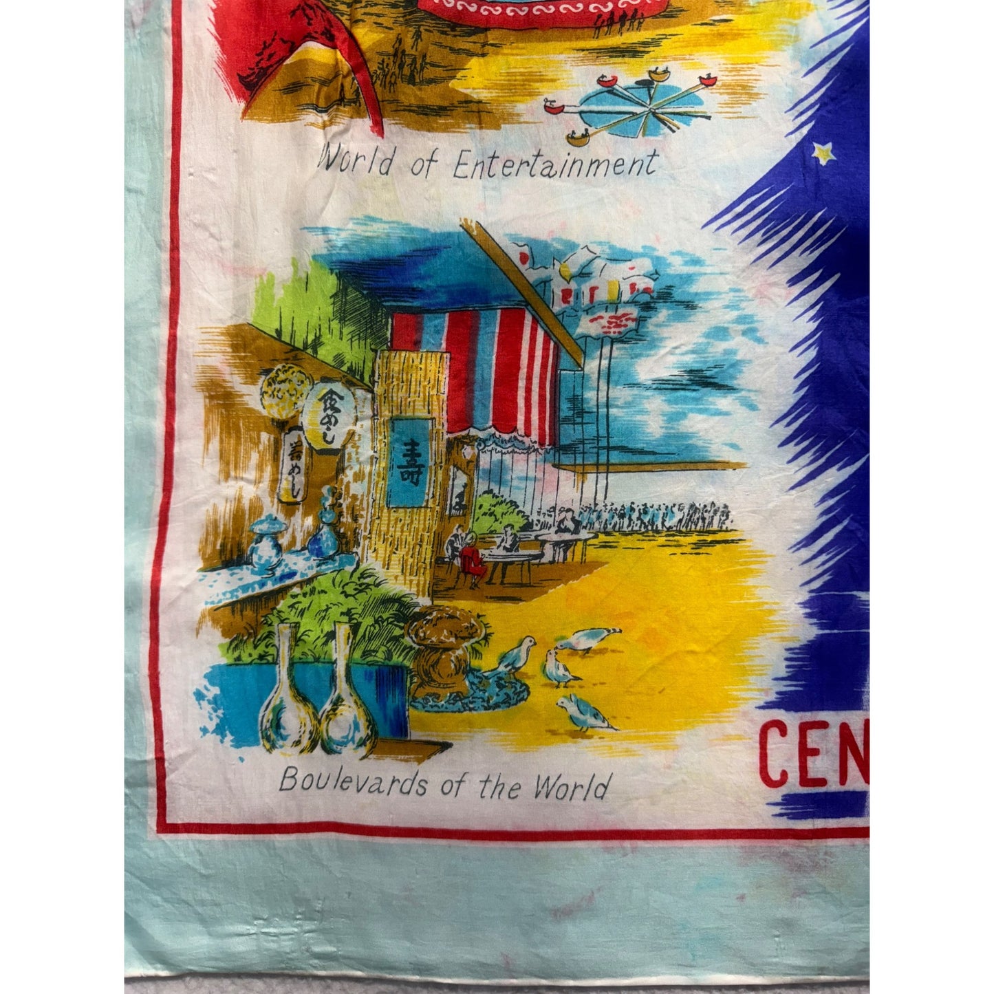 Vintage Seattle Worlds Fair 1962 Scarf #5557