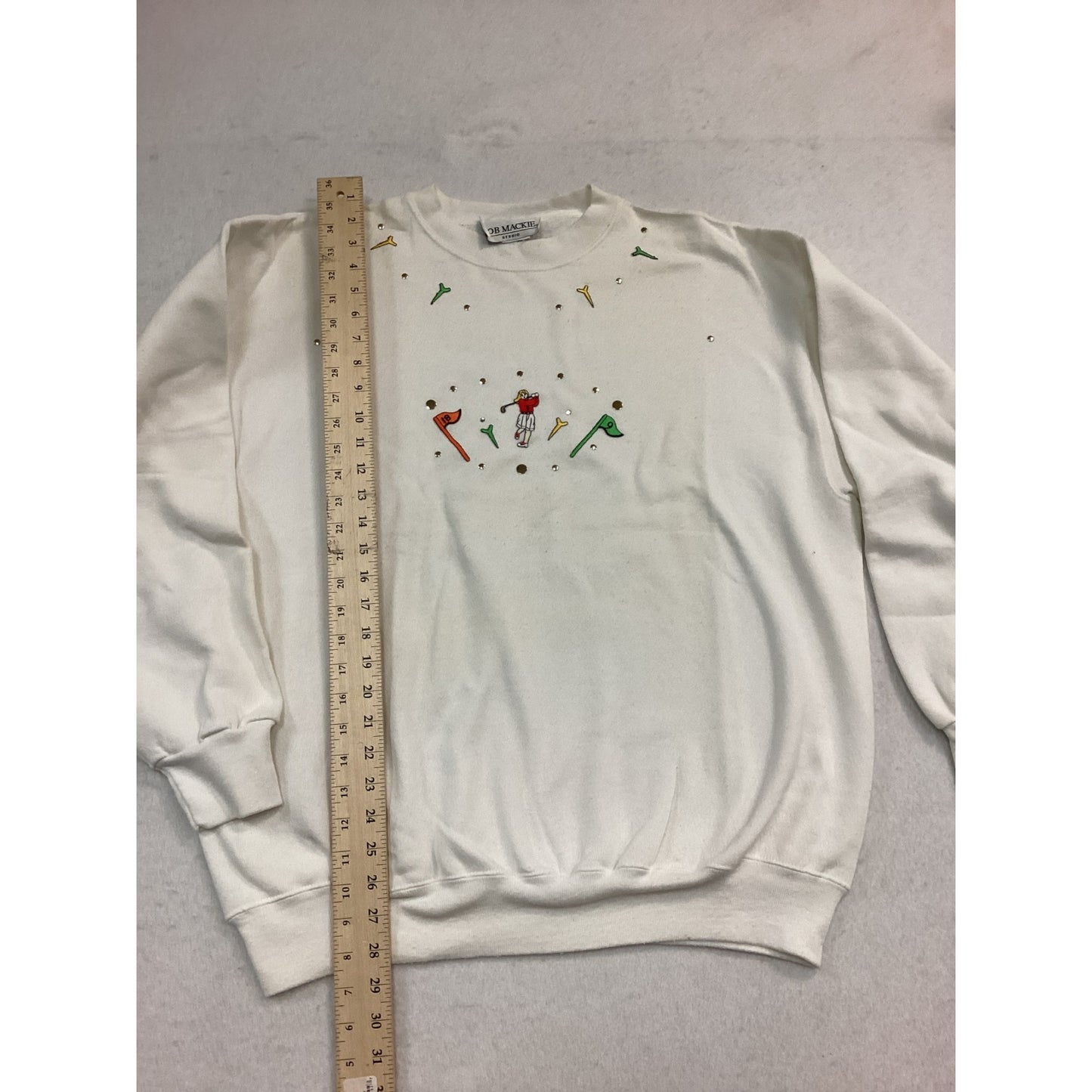 White Bob Mackie Golf Sweater