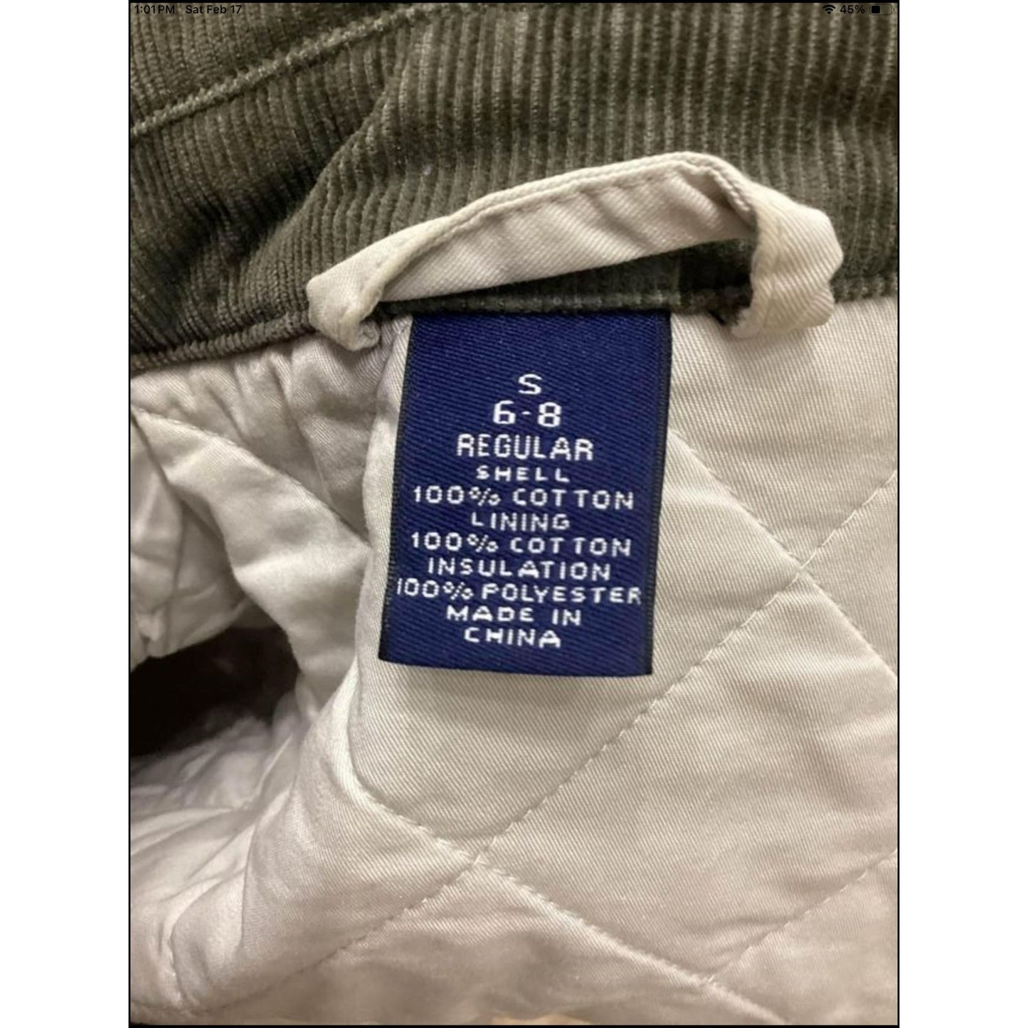 Lands End Quilted Coat