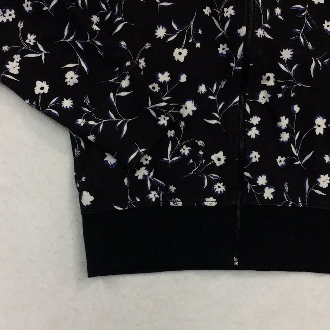 Women’s Floral DKNY Zip-Up Sweater