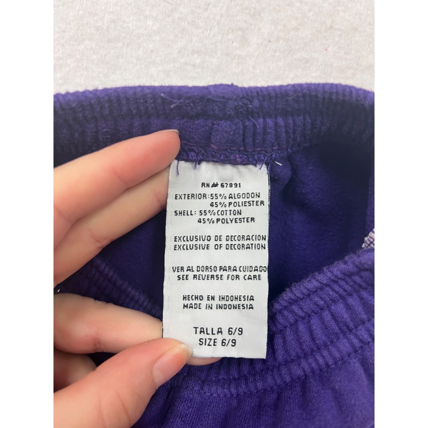 Minnesota Vikings NFL Baby Purple & White Sweatpants 6-9M #6447
