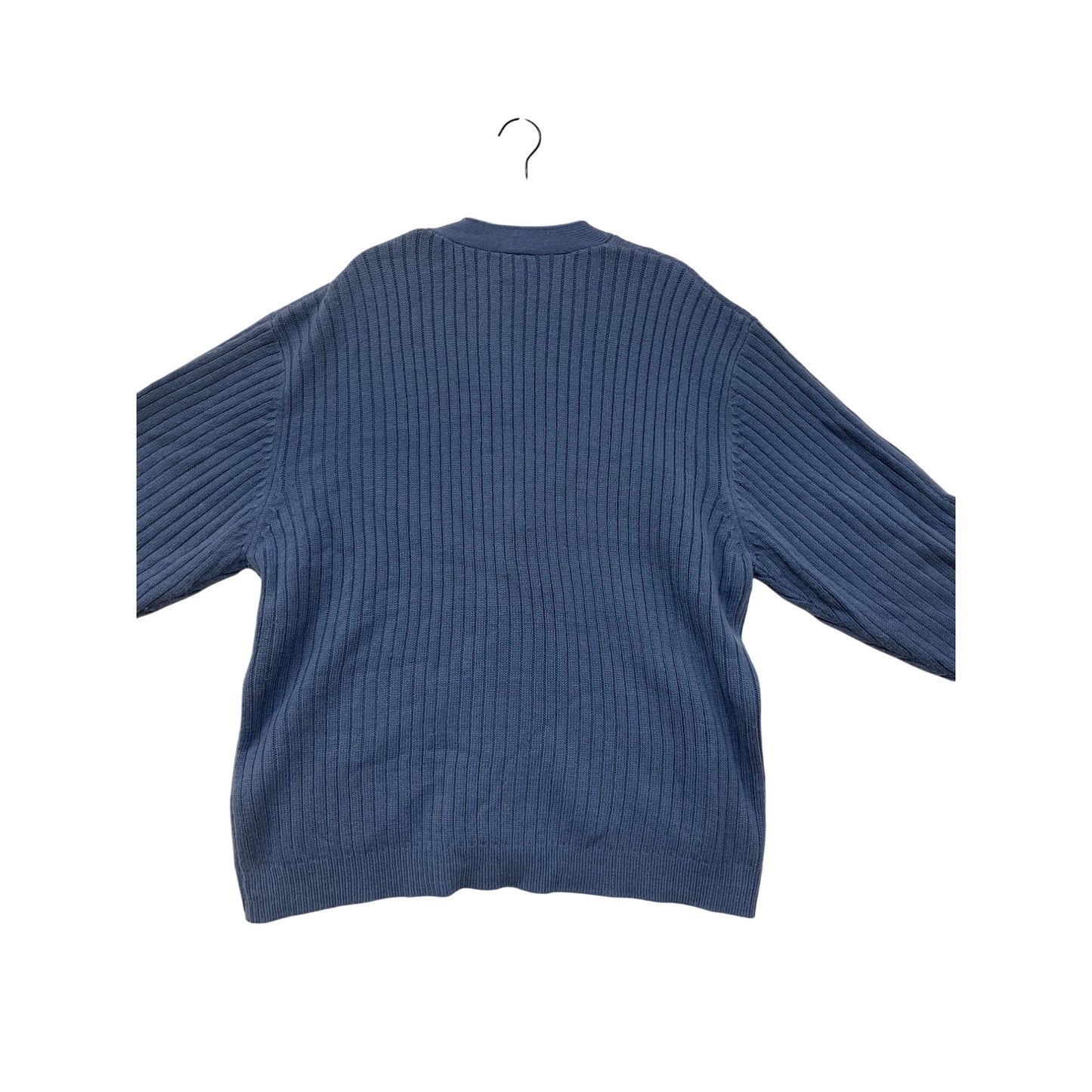 Mens John Blair Blue Cable Knit Cardigan Sweater XL #6964
