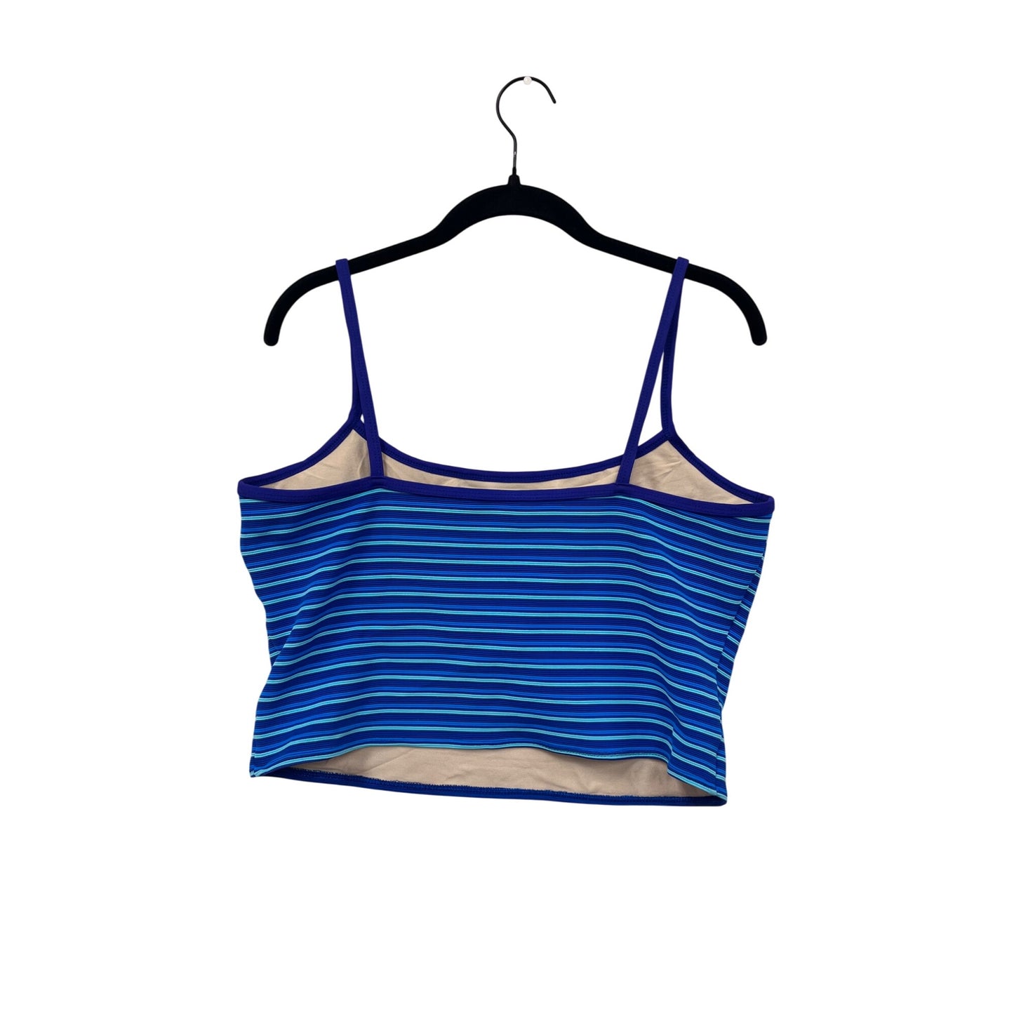 L.L.Bean Womens Size 18 Striped Blue Tankini Swim Top Adjustable Straps #6866
