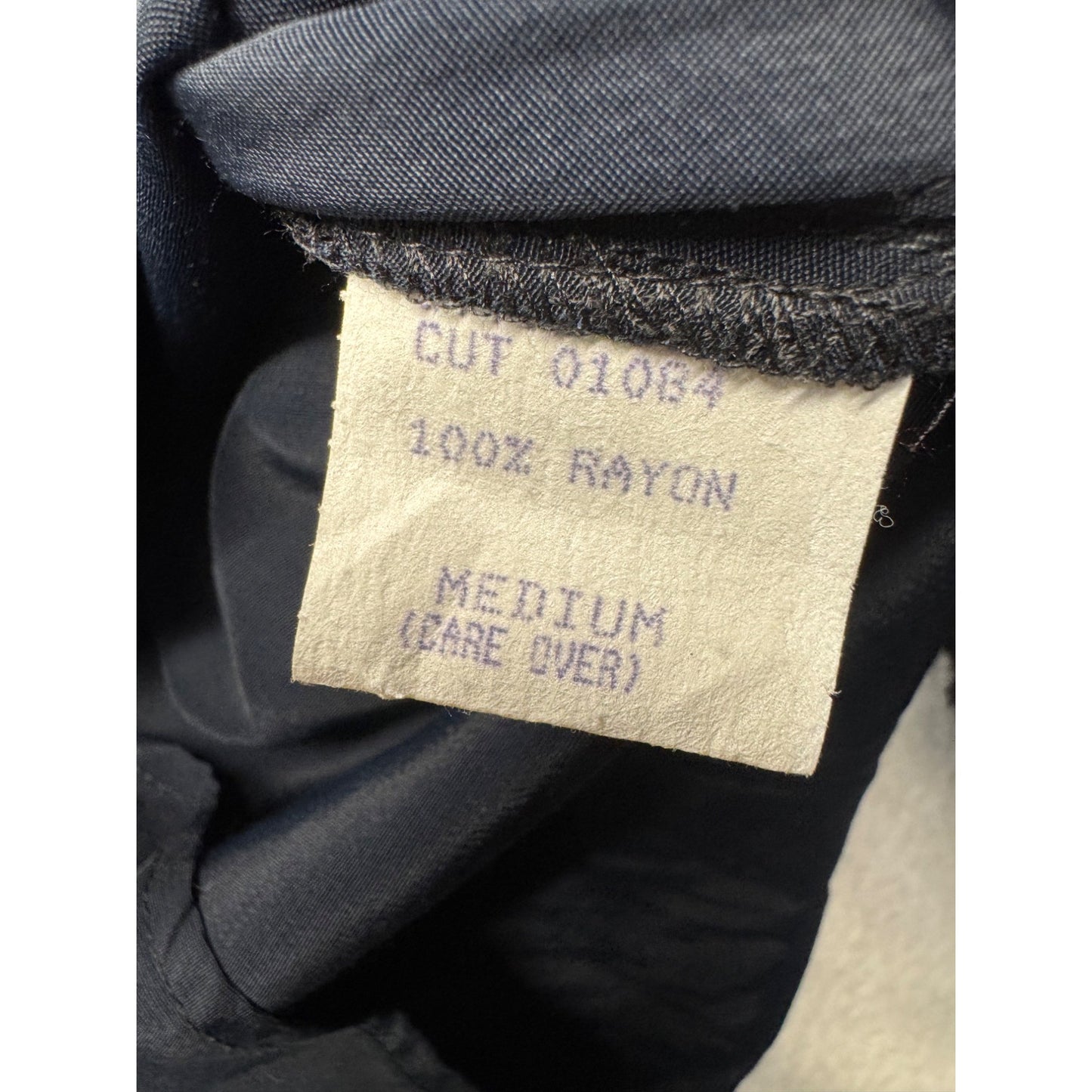Vintage Ledger Womens Navy Blue Rayon Top Half Sleeve Medium #7754