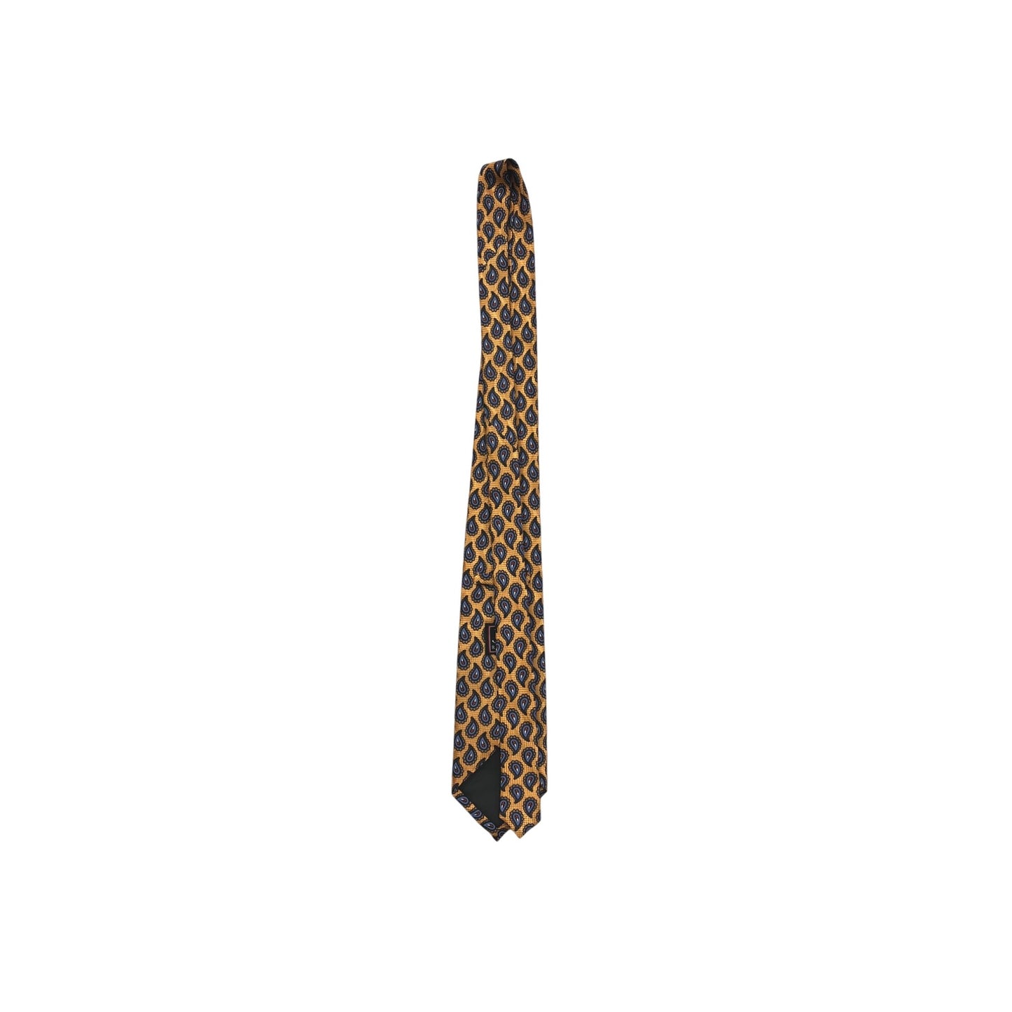 J.Z. Richards Mens Silk Tie Gold & Blue Paisley Design #8041