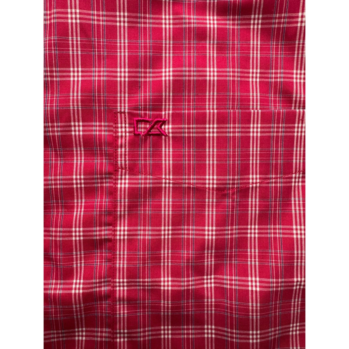 Cutter & Buck Mens Red Plaid Button-Up Short Sleeve Shirt XLT Easy Care #7777
