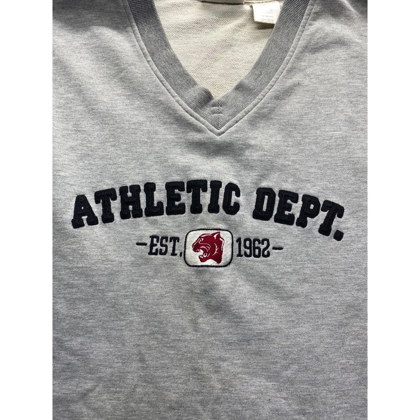 Vintage Athletic Works Sleeveless Gray V-Neck Shirt With "Athletic Dept. Est. 1962" #7294