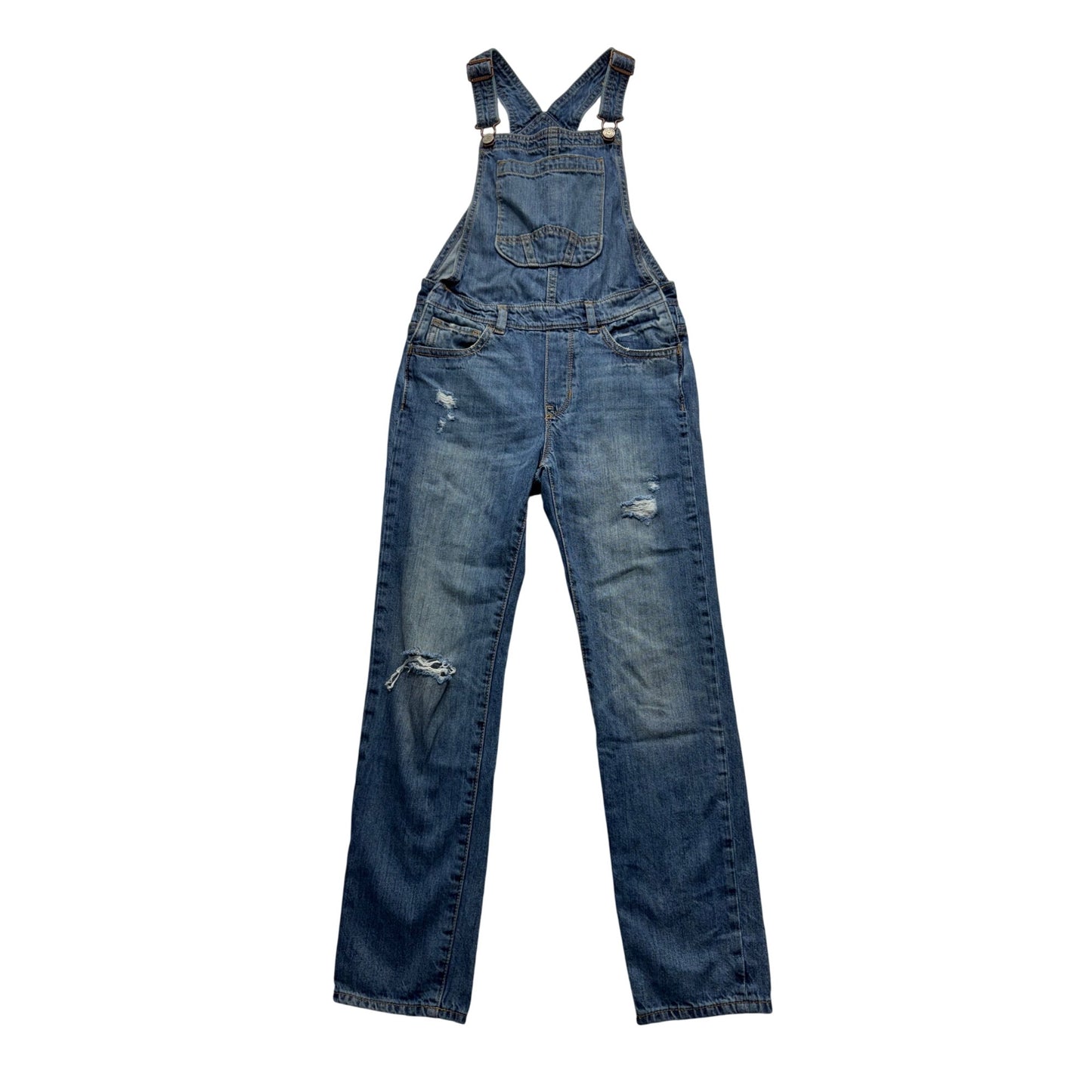 Gap Denim Overalls L Regular Blue Distressed Jeans Made In Bangladesh #7989