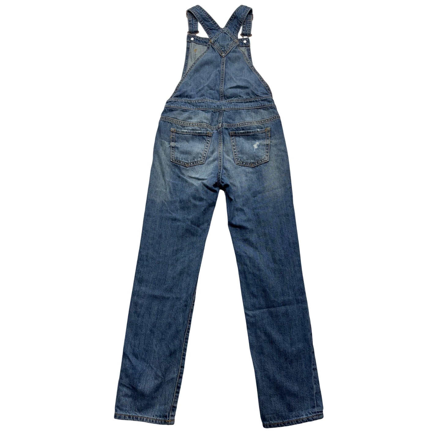 Gap Denim Overalls L Regular Blue Distressed Jeans Made In Bangladesh #7989