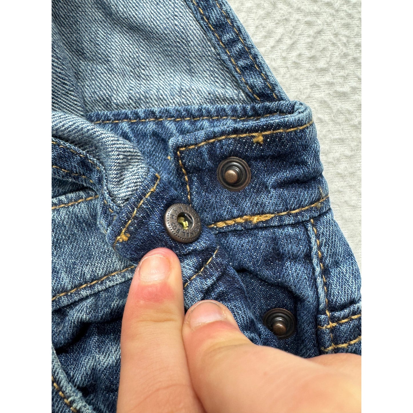 Gap Denim Overalls L Regular Blue Distressed Jeans Made In Bangladesh #7989