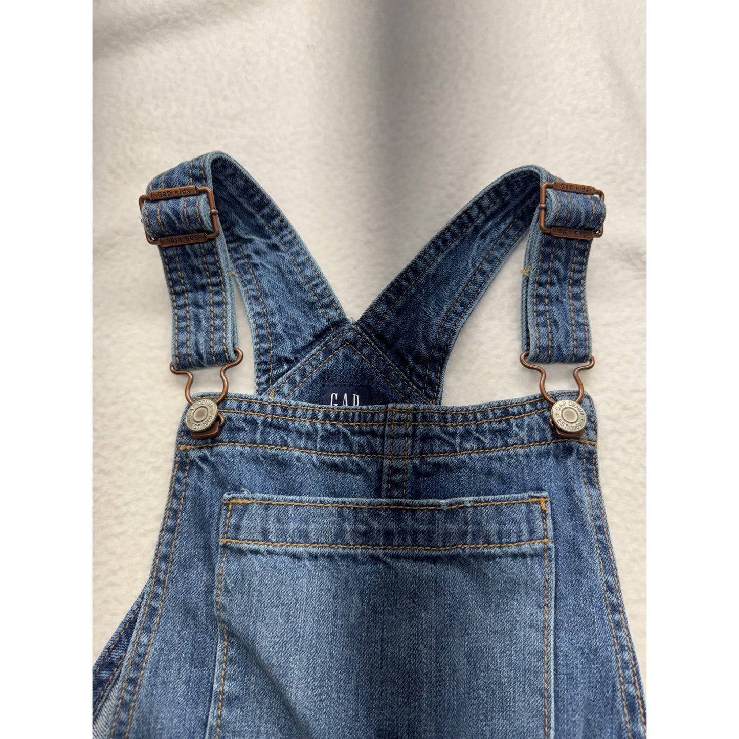 Gap Denim Overalls L Regular Blue Distressed Jeans Made In Bangladesh #7989