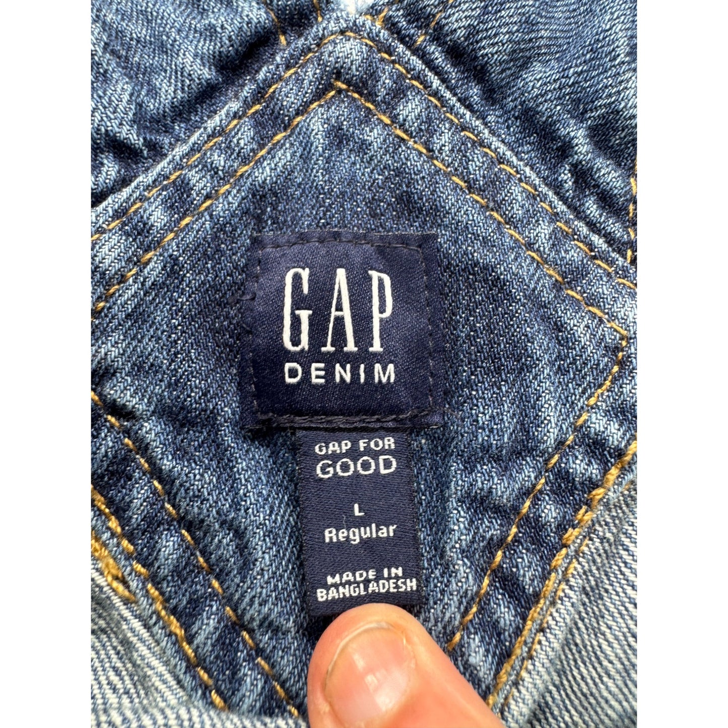 Gap Denim Overalls L Regular Blue Distressed Jeans Made In Bangladesh #7989