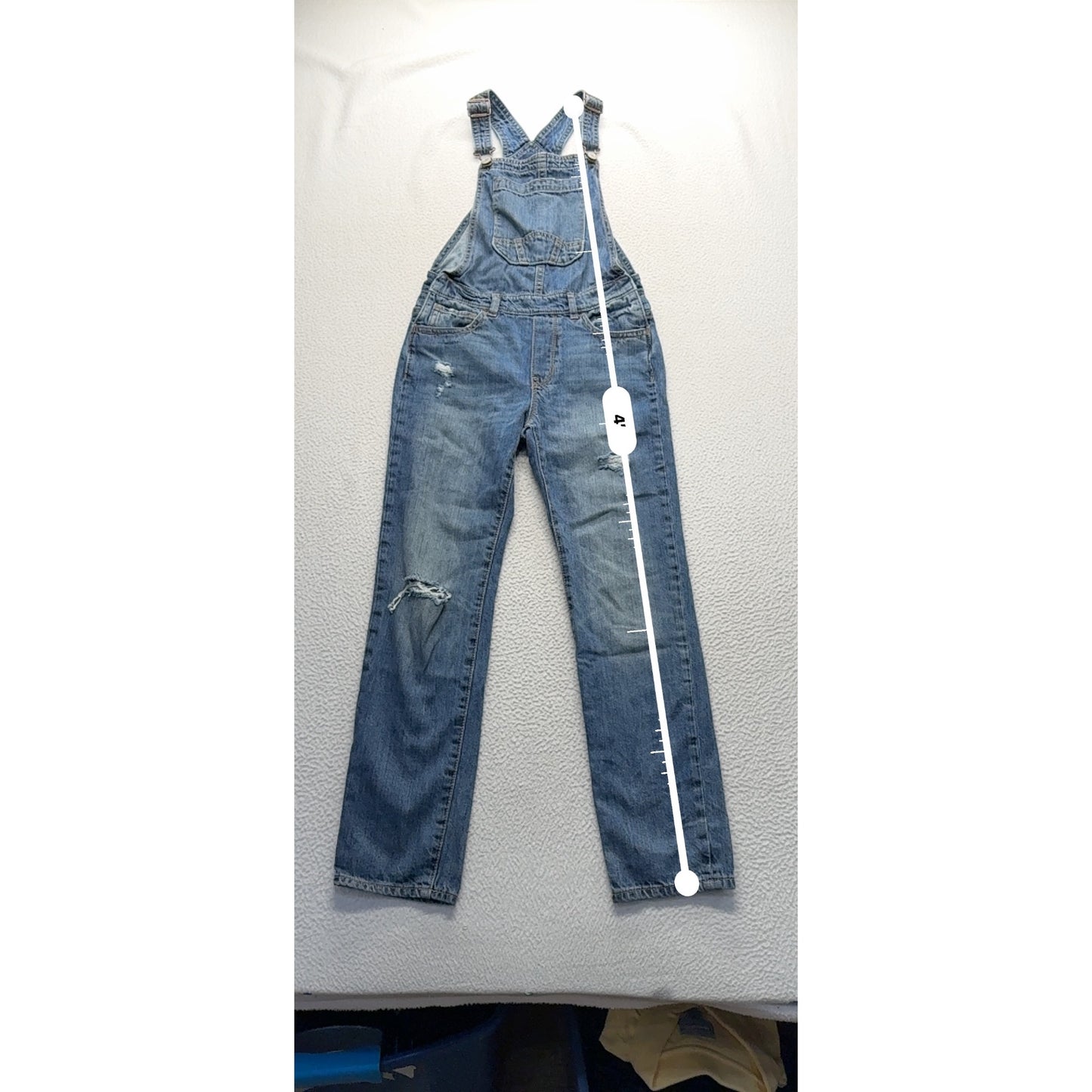 Gap Denim Overalls L Regular Blue Distressed Jeans Made In Bangladesh #7989