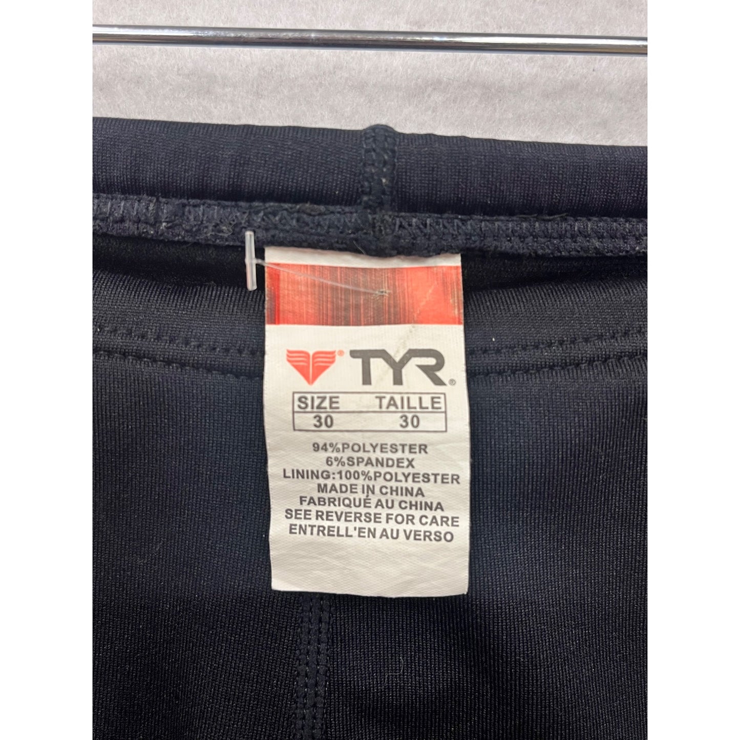 TYR Mens Swim Jammers Size 30 Black & Flame Print #6793