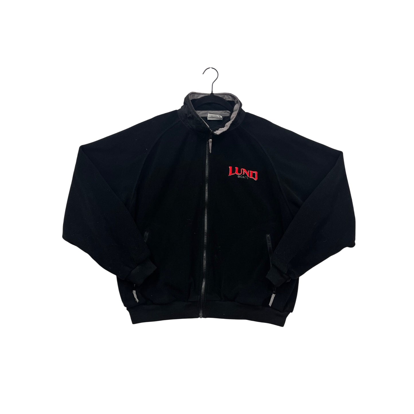 The Game Mens Medium Lund Boats Black Fleece Jacket #8164