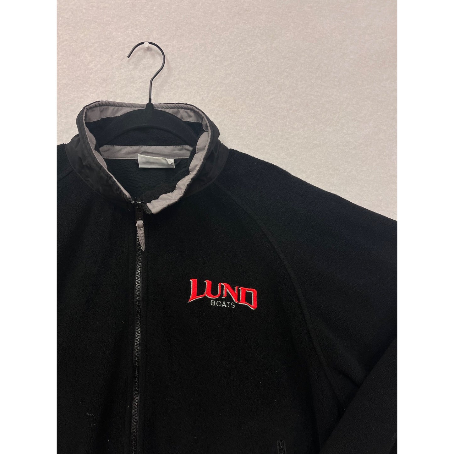 The Game Mens Medium Lund Boats Black Fleece Jacket #8164