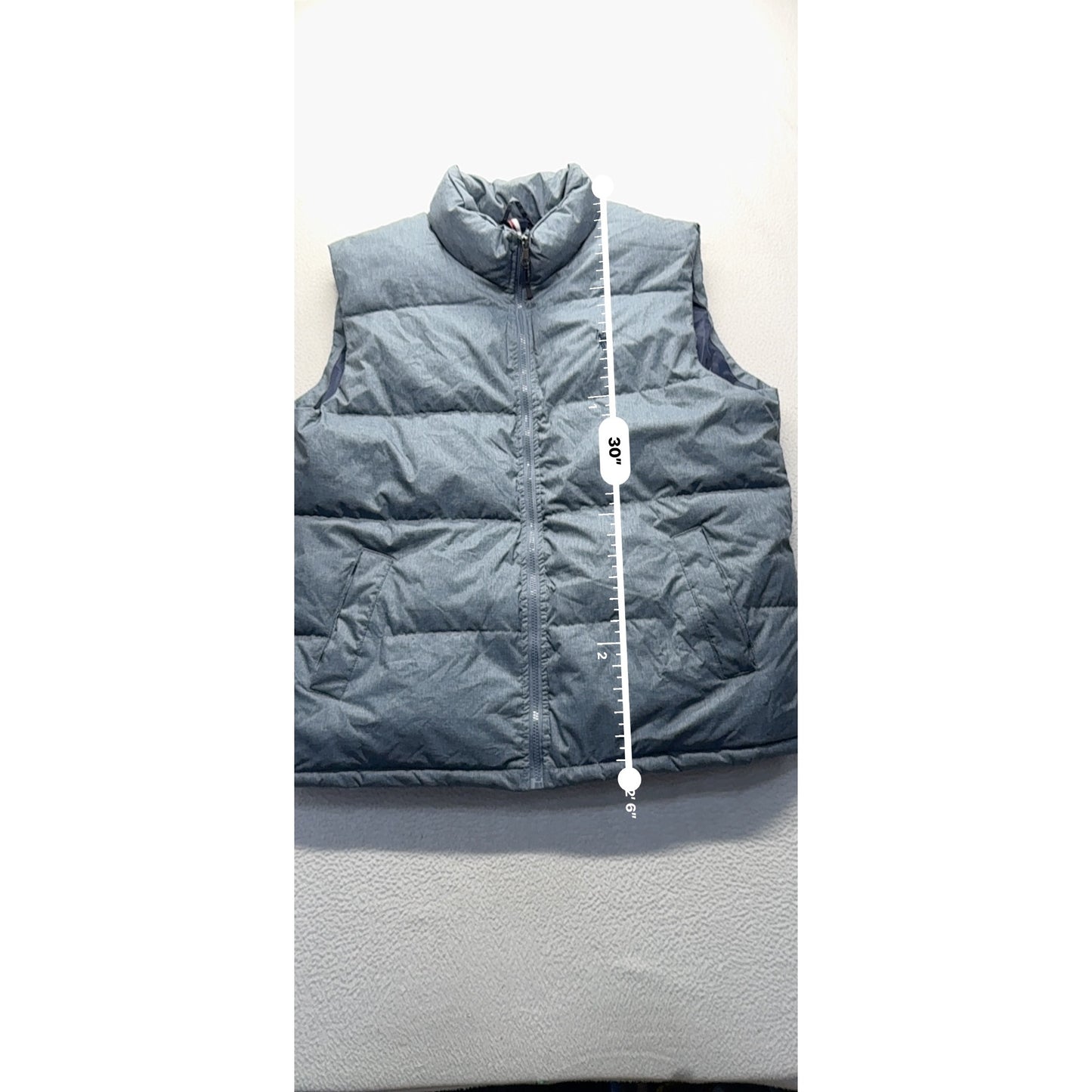 U.S. Polo Assn. Puffer Vest Gray Quilted Full-Zip XL #9293