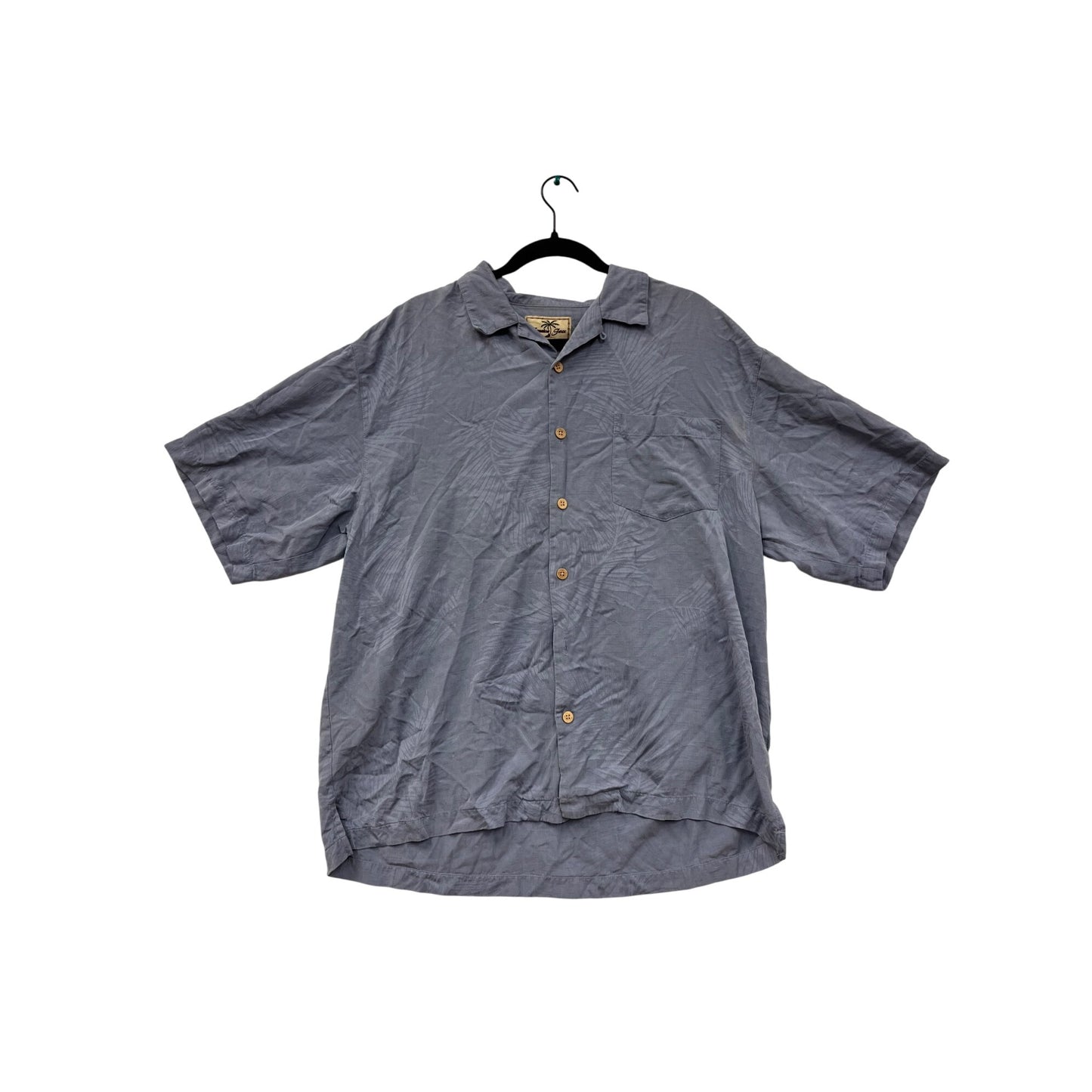 Men’s Jamaica Jazz Silk Blue ButtonUp Shirt #6003