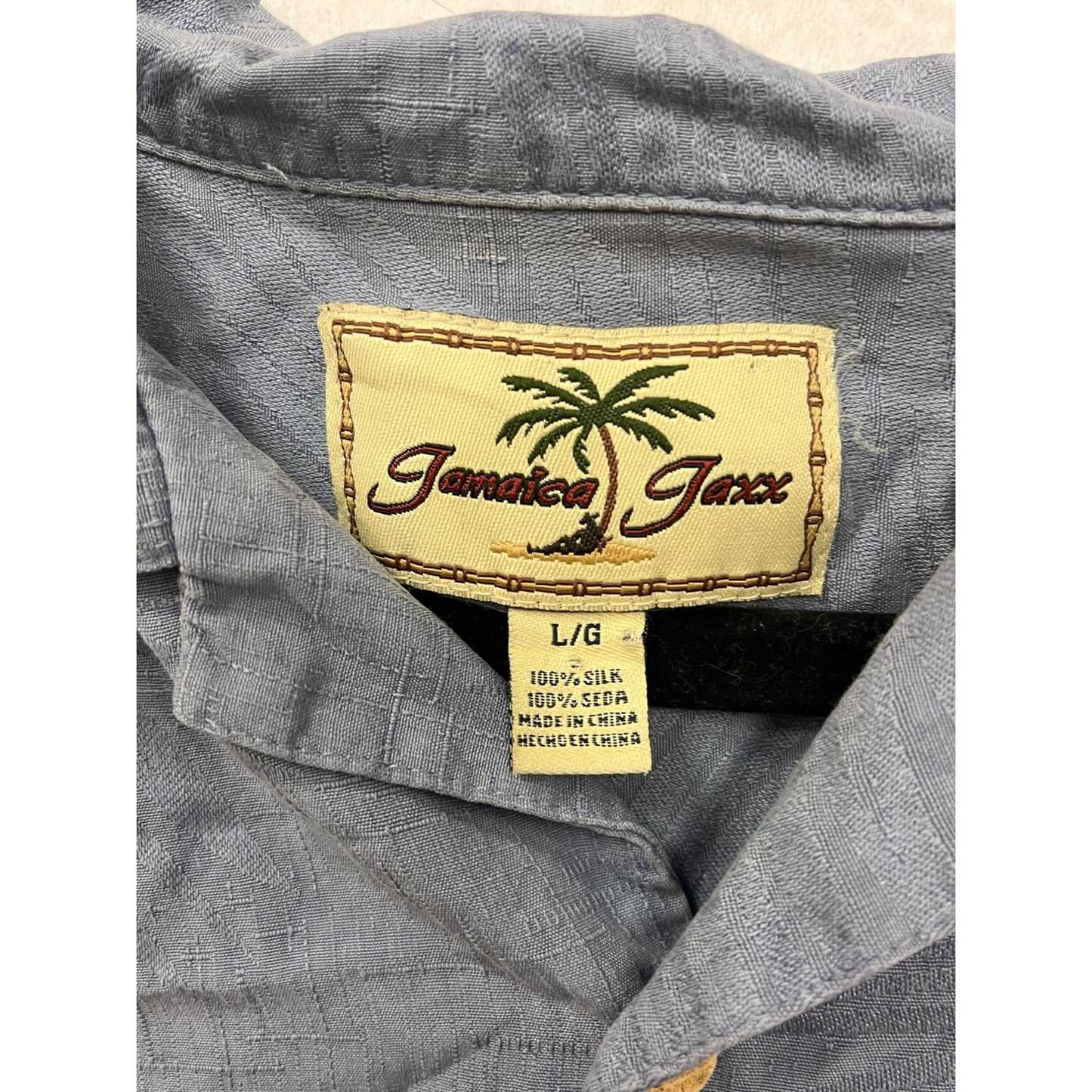 Men’s Jamaica Jazz Silk Blue ButtonUp Shirt #6003