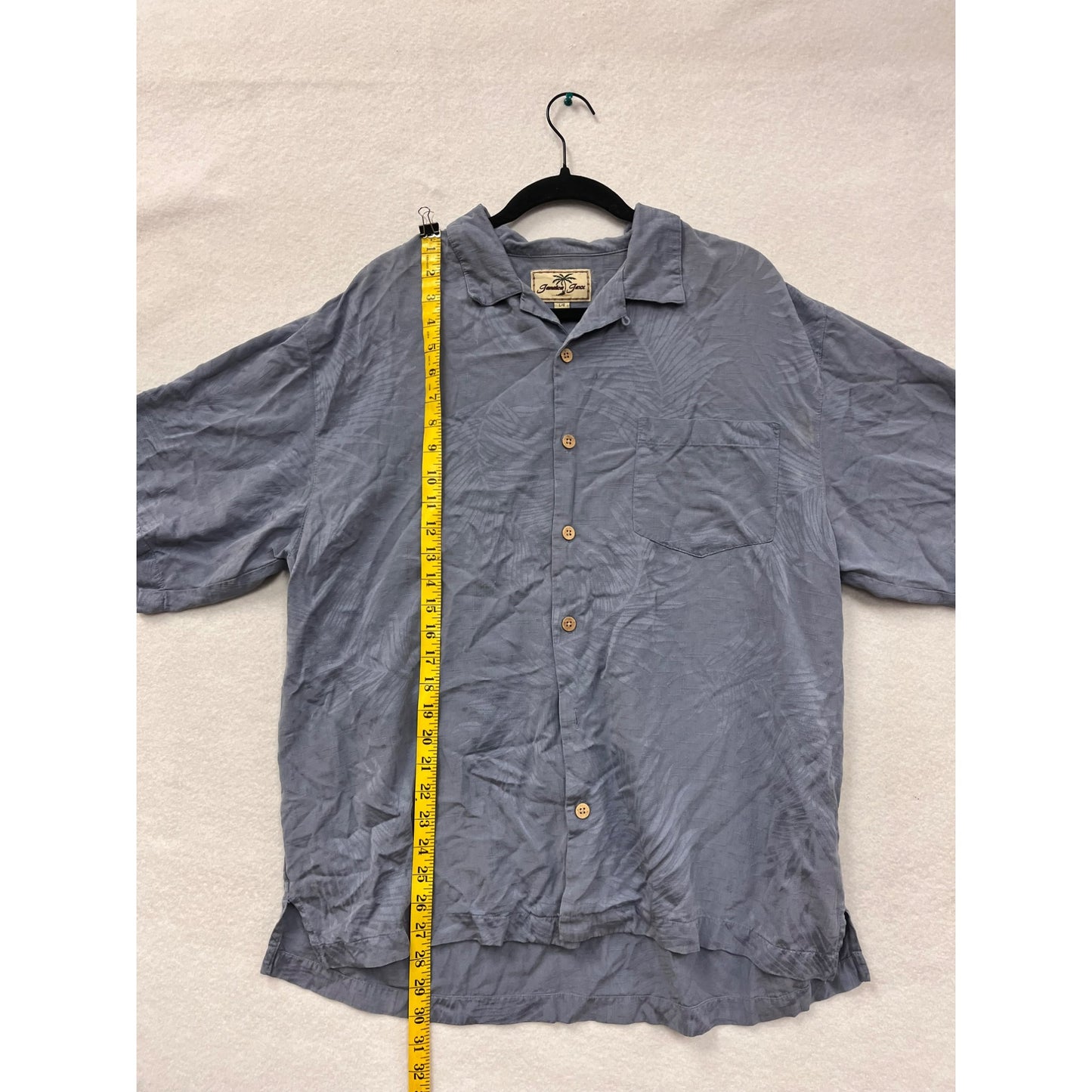 Men’s Jamaica Jazz Silk Blue ButtonUp Shirt #6003