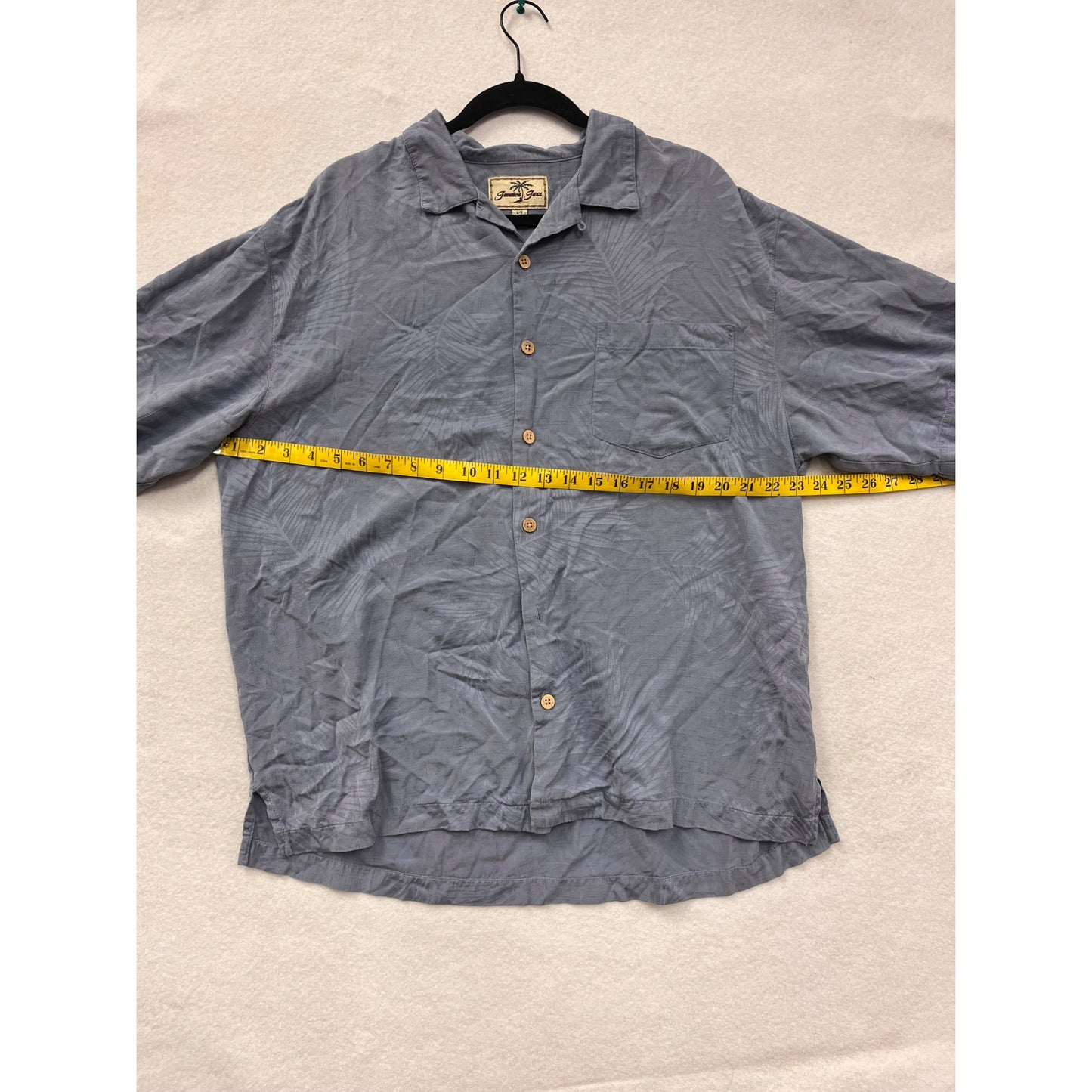 Men’s Jamaica Jazz Silk Blue ButtonUp Shirt #6003