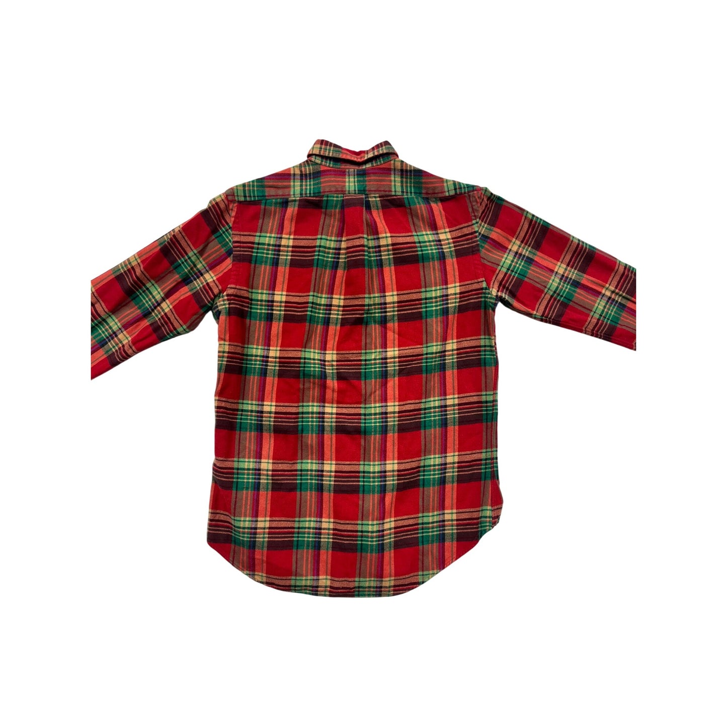 Ralph Lauren Red Plaid Flannel Button-Down Casual Shirt M #933A