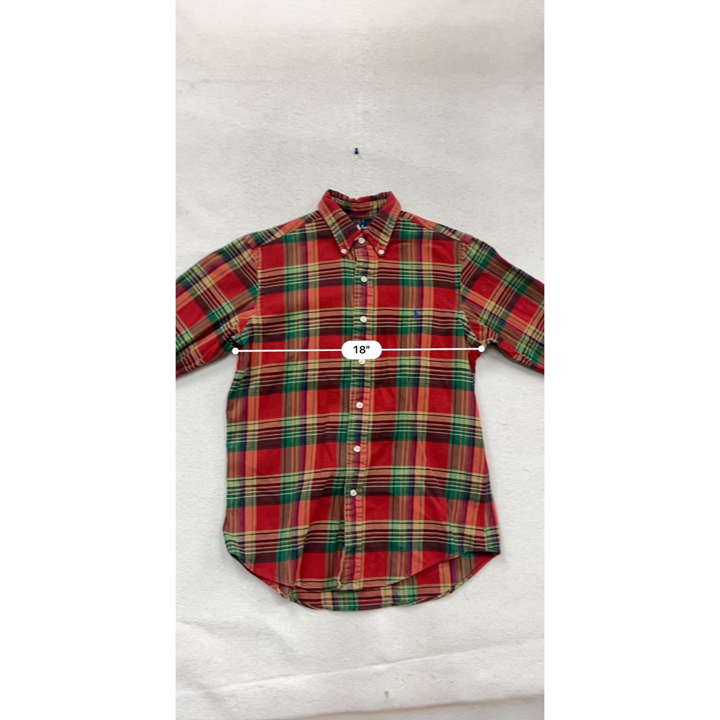 Ralph Lauren Red Plaid Flannel Button-Down Casual Shirt M #933A