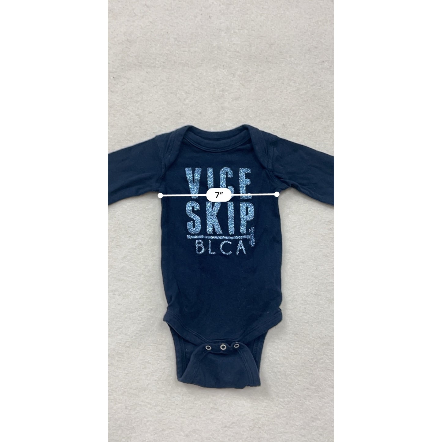 Vice Skip BLCA Baby Long-Sleeve Navy Romper 6M #8611