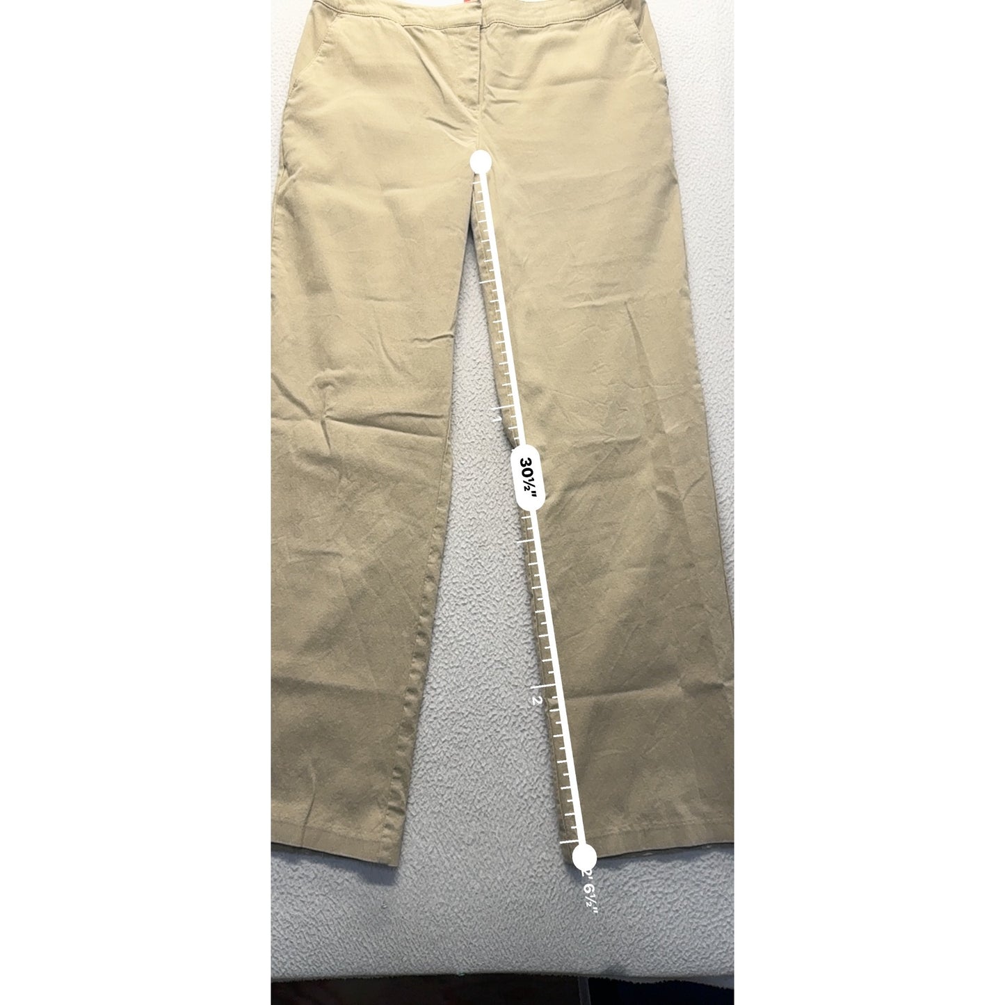 Izod Beige Straight-Leg Pants Size 8 Rayon/Nylon/Spandex Blend #200B