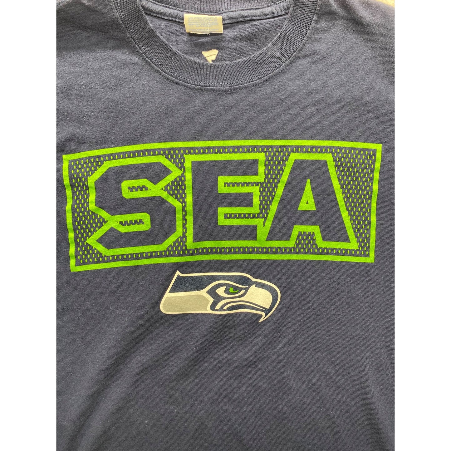 Seattle Seahawks Youth Long Sleeve Navy T-Shirt 100% Cotton #7313