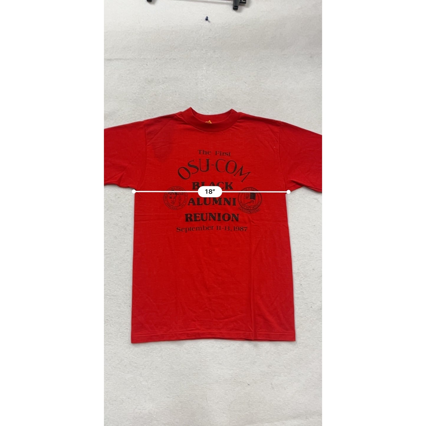 Vintage OSU-COM Black Alumni Reunion T-Shirt Large 1987 Red #557A