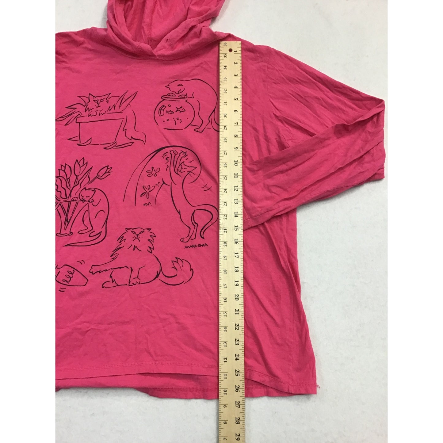 Pink cat hooded long sleeve