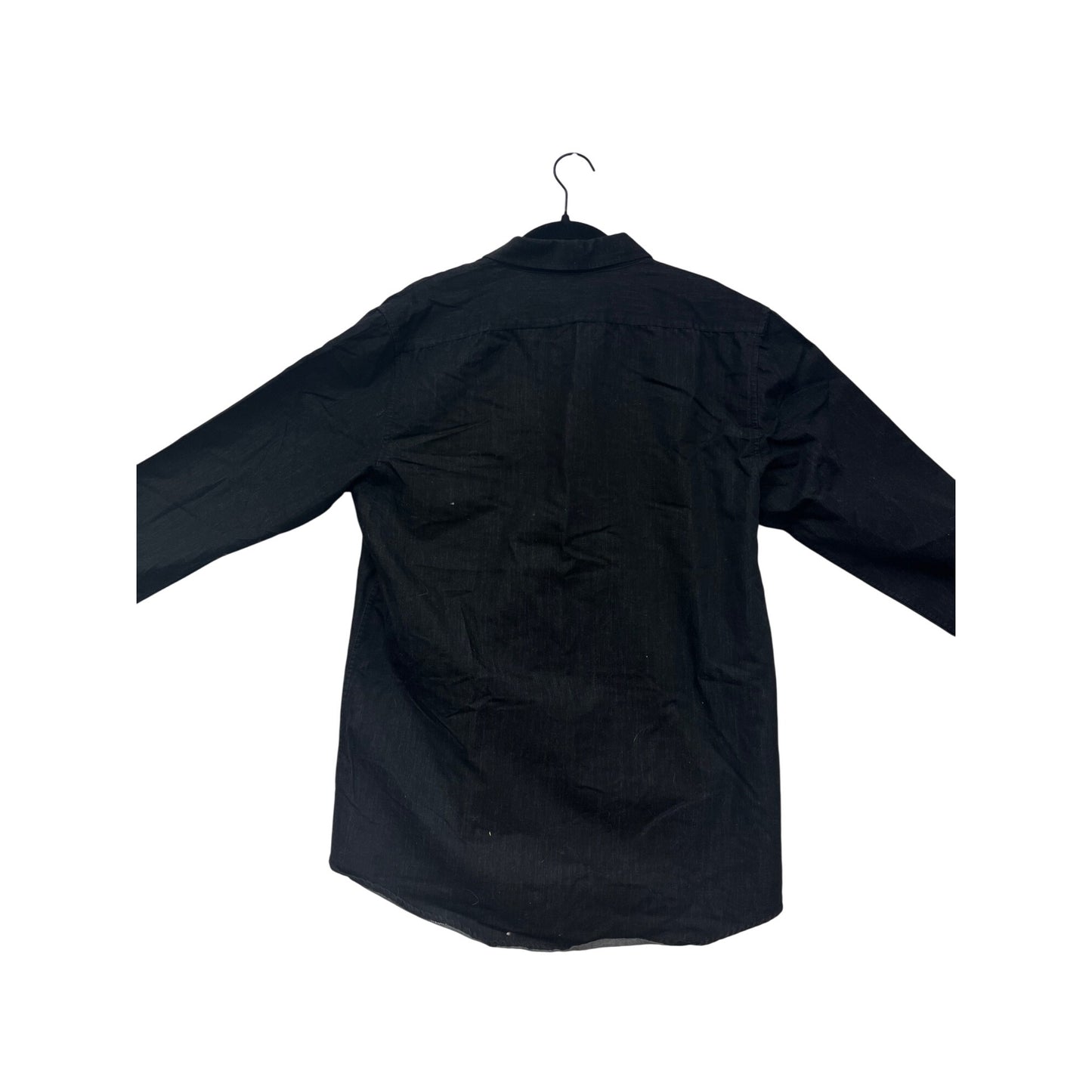 Moshuma Mens Black Long Sleeve Button-Up Shirt L #9297