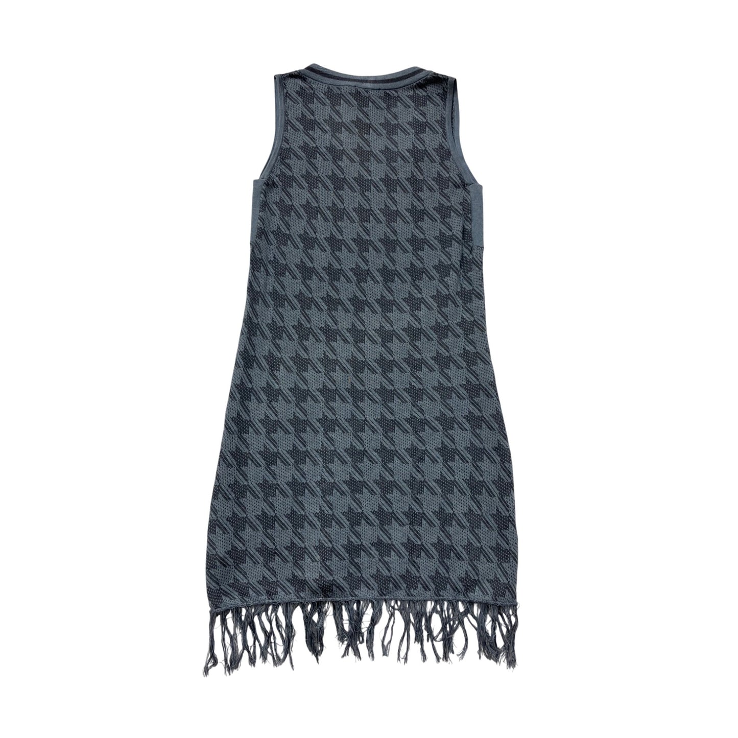 New Mysteree Womens Medium Houndstooth Sleeveless V-Neck Dress #8075