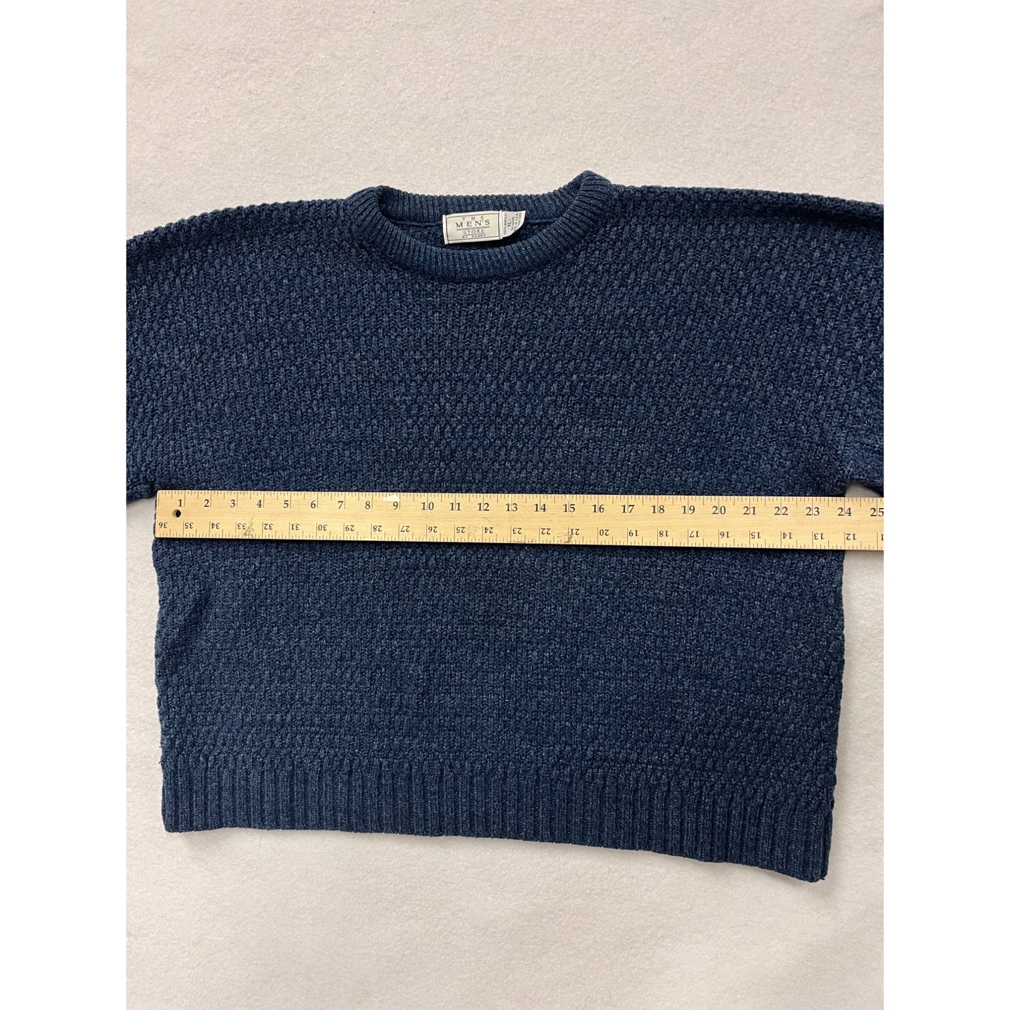 Vintage 1990s Mens XL Navy Textured Sweater By “The Mens Store” #6534