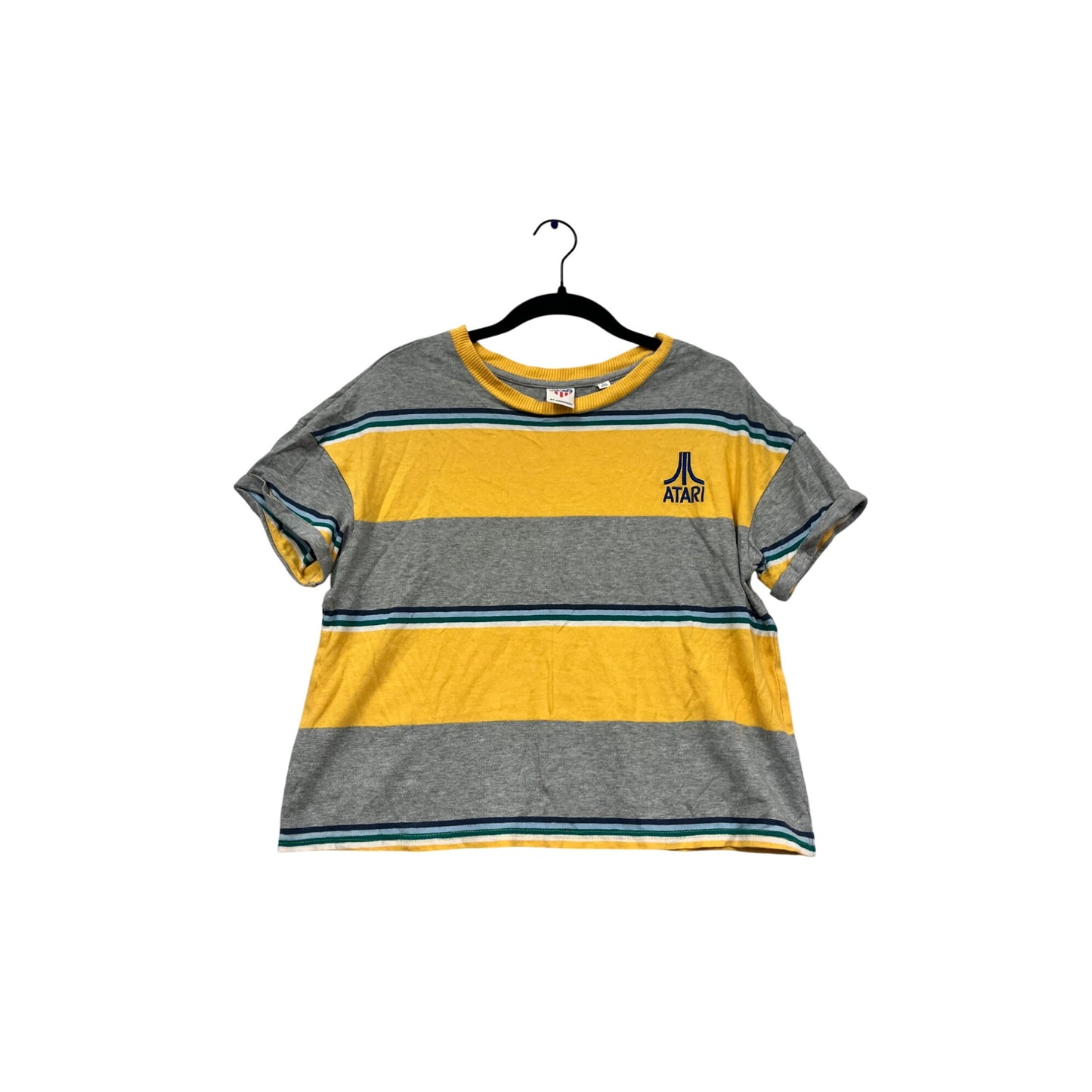 Atari Gray & Yellow Striped T-Shirt By Junkfood L #816A