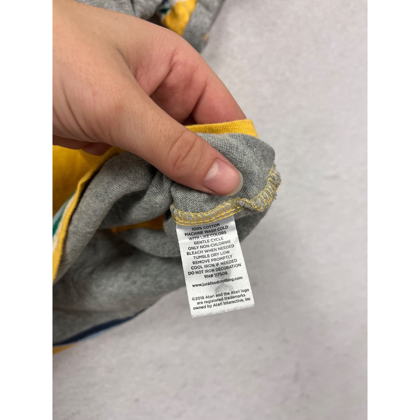 Atari Gray & Yellow Striped T-Shirt By Junkfood L #816A